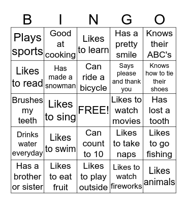 Dental Hygiene BINGO Card