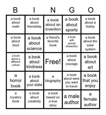 World Read Day! Bingo Card