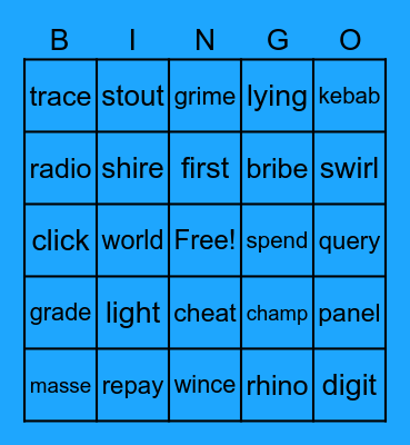 BingOrdle Bingo Card