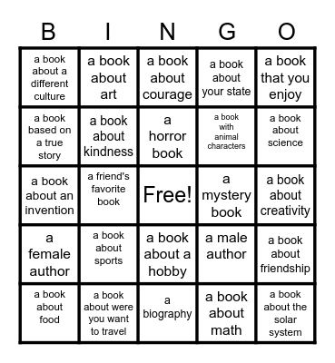 World Read Aloud Day! Bingo Card