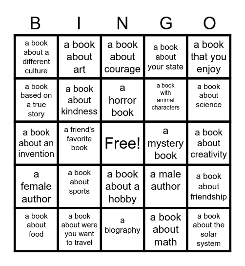 World Read Aloud Day! Bingo Card