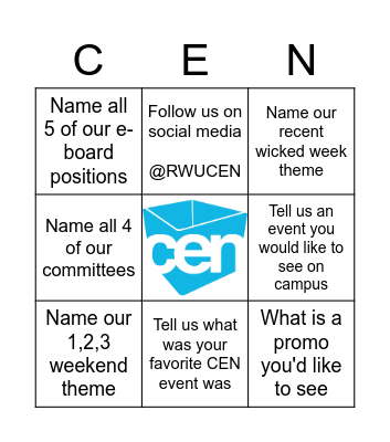 CEN Bingo Card