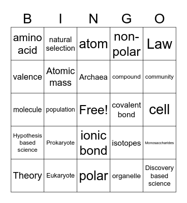 Week 2 bingo Card