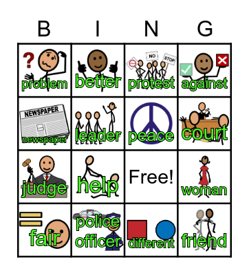 Leaders for Peace & Equality Bingo Card