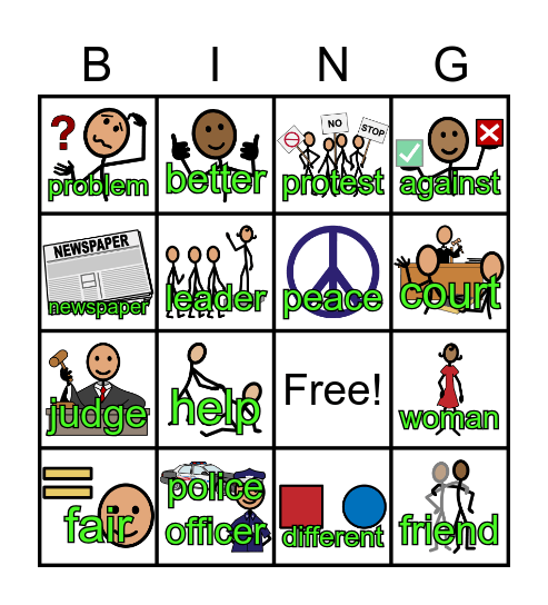 Leaders for Peace & Equality Bingo Card