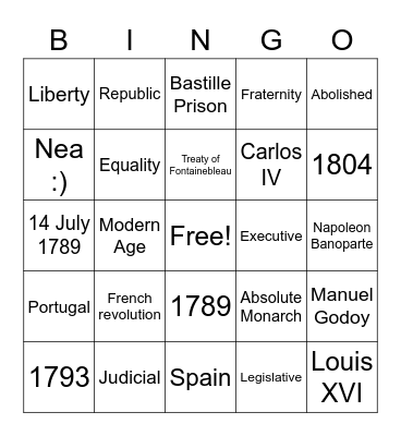 Modern Ages Bingo Card