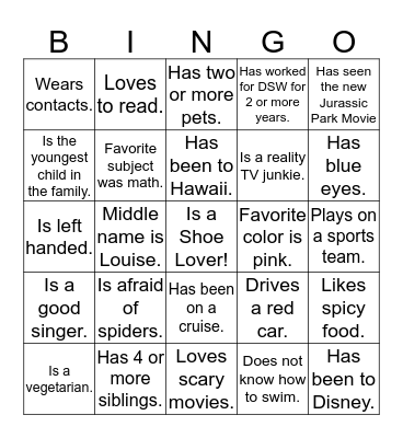 DID YOU KNOW  Bingo Card