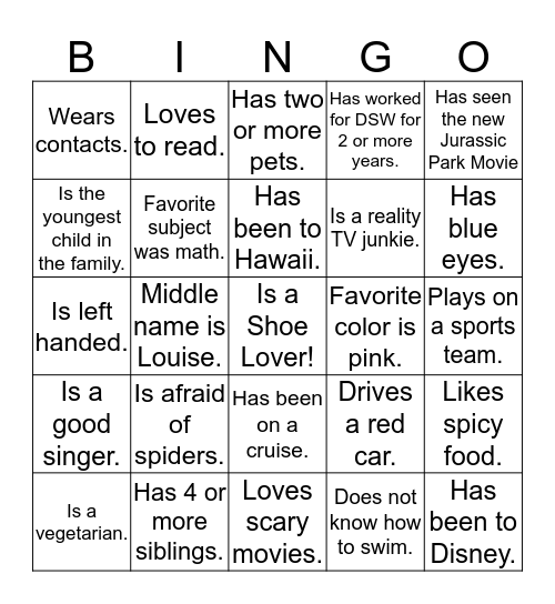 DID YOU KNOW  Bingo Card