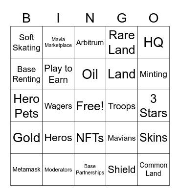 MAVIA GAMER Bingo Card
