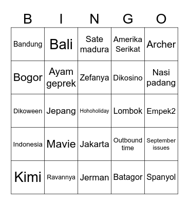 Archer : Semangat Bingo Card