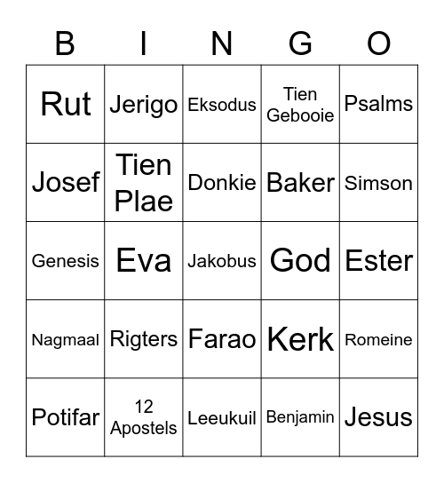 Bybel Bingo Card