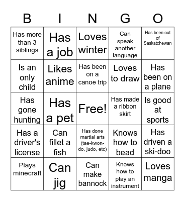 Find Someone Who... Bingo Card