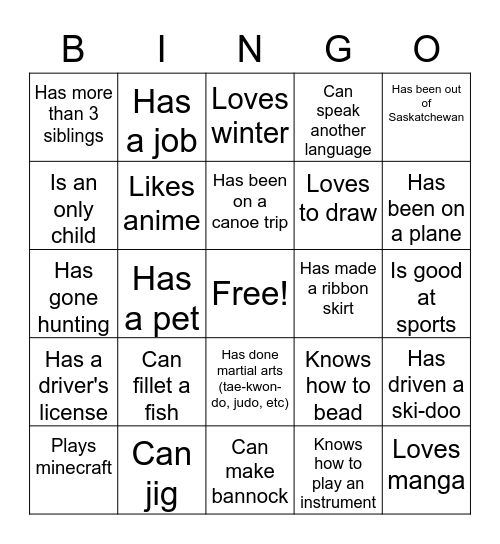 Find Someone Who... Bingo Card