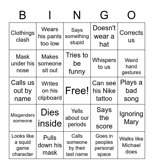 What does Jones do Bingo Card