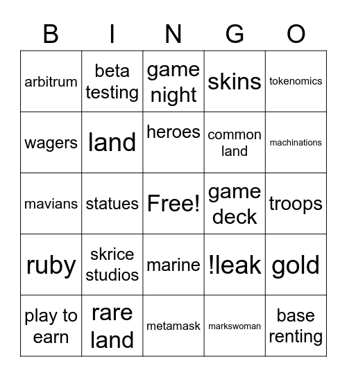 HOM Bingo Card