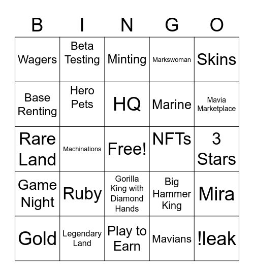 SAROW MAVIANIAC Bingo Card