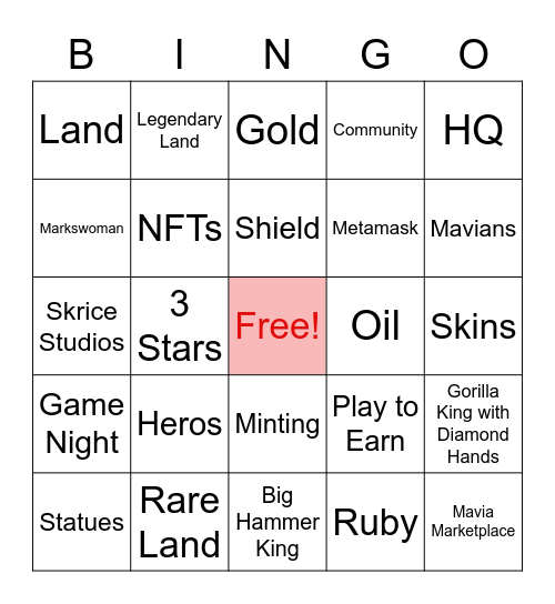 Shibaken Mavia Bingo Card