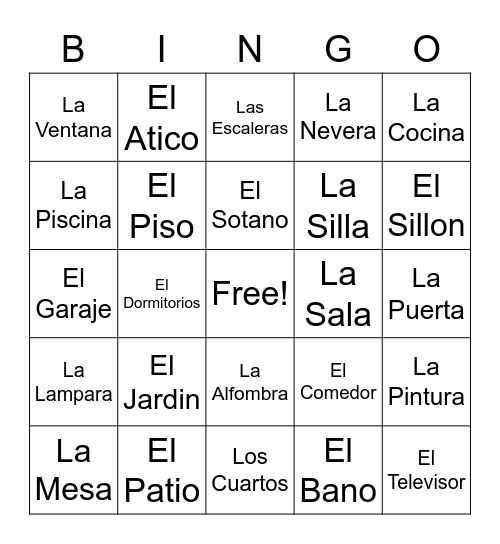 Spanish Cards Bingo Card