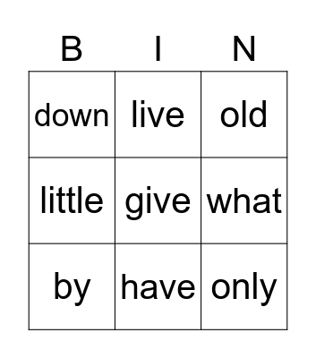 Red Tricky Word Bingo Card