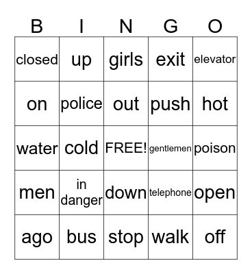 Jenna's Bingo Card