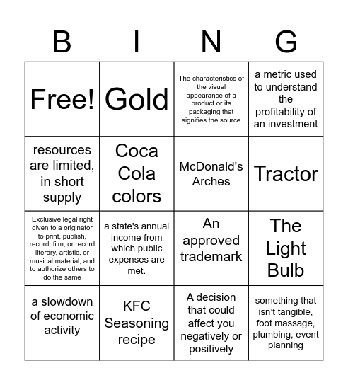 Marketing Bingo Card