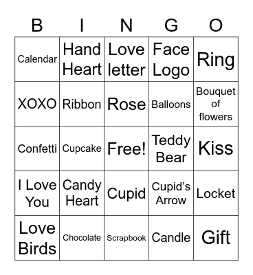 FACE Valentine's Day Bingo Card