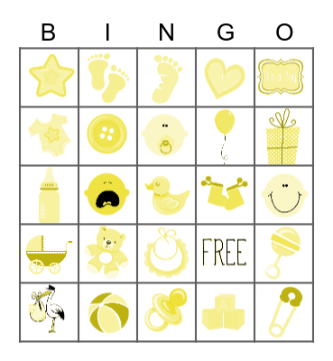 Baby Shower Bingo Card