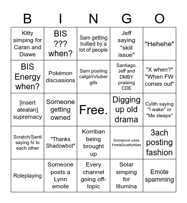 DragonsGrasp Bingo Card