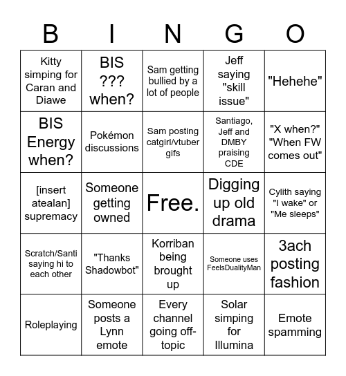 DragonsGrasp Bingo Card