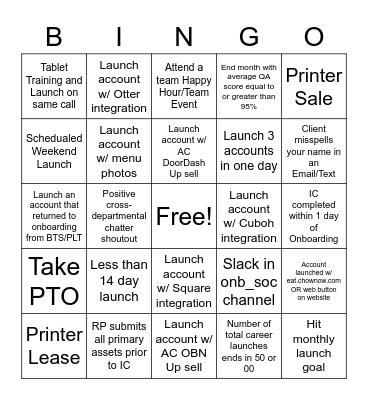 February AC Bingo Card