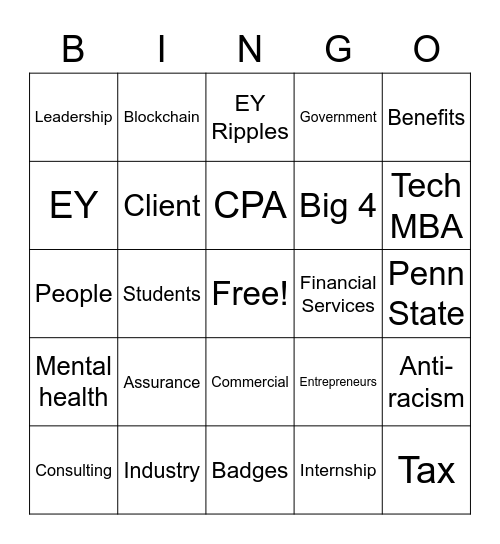 EY Bingo Card