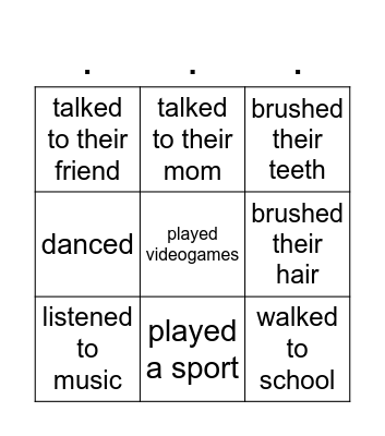 Find someone who...... yesterday Bingo Card