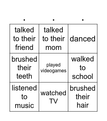 Find someone who...... yesterday Bingo Card
