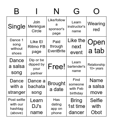#ElRitmoCallsYou Bingo Card