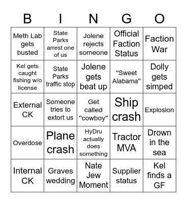 Graves Bingo Card