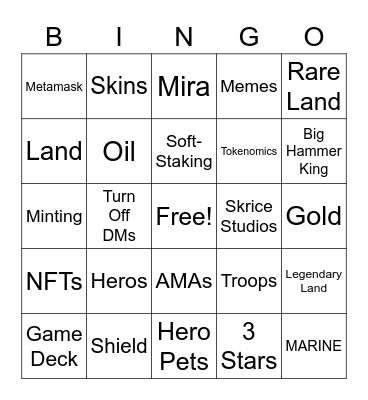MAVIA BOARD Bingo Card
