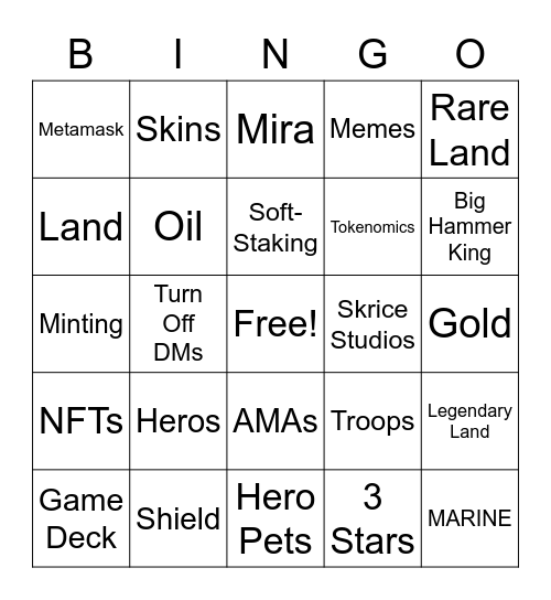 MAVIA BOARD Bingo Card