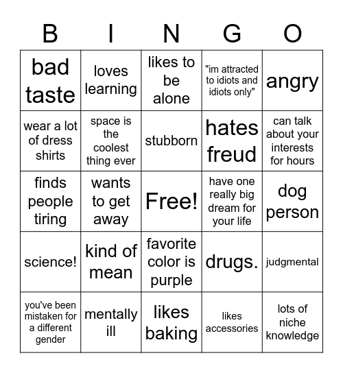 Saturn Bingo Card