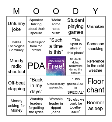 Founder's Week 2022 Bingo Card