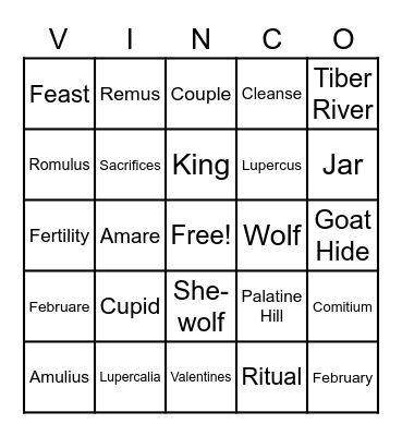 Lupercalia Vinco Bingo Card