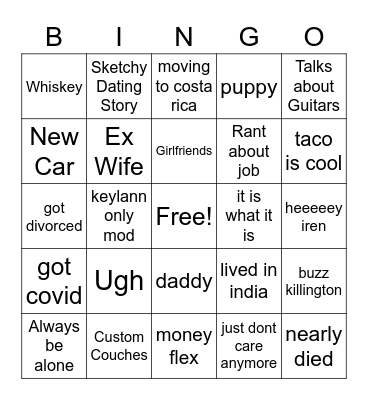 Gossip Bingo Card