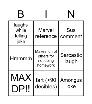 Joey Bingo Card