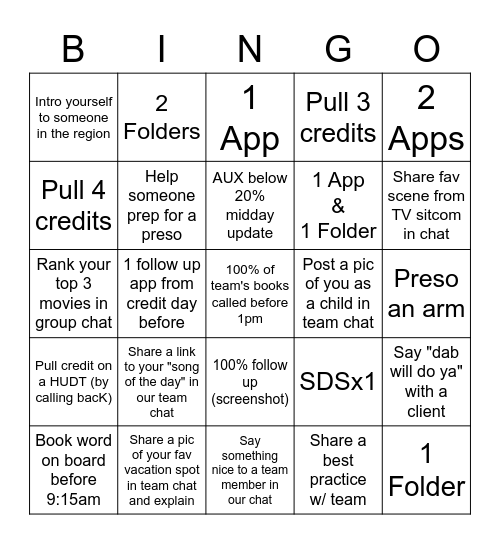 PREVAIL BINGO Card