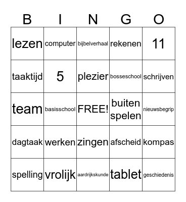 afscheidsDAG Bingo Card