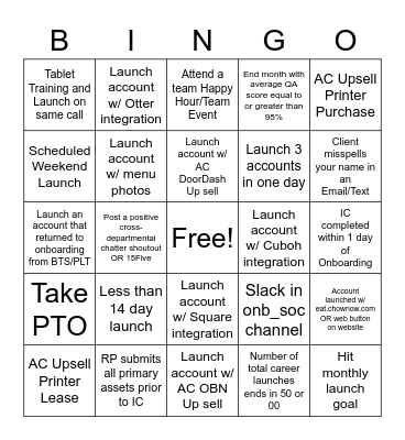 February AC Bingo Card
