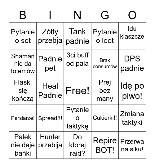 Raid Exiled Bingo Card