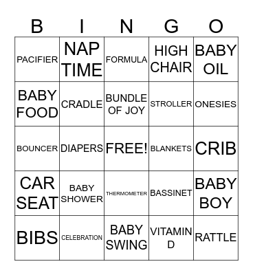 DARSI'S BABY SHOWER! Bingo Card