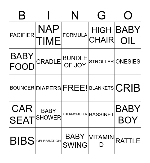 DARSI'S BABY SHOWER! Bingo Card