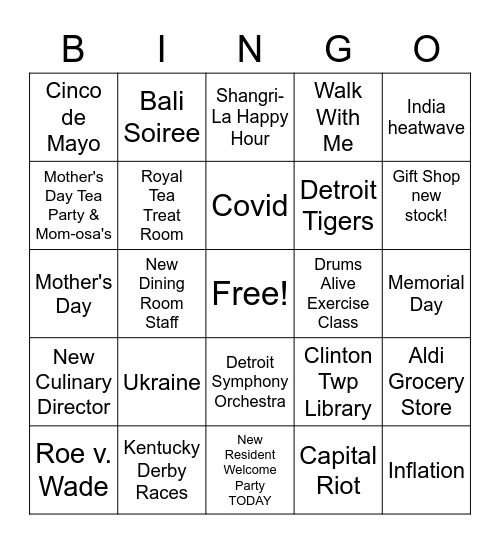 News Views & Brews Bingo Card