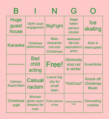 “Hallmark” Christmas Movie 2.0 Bingo Card